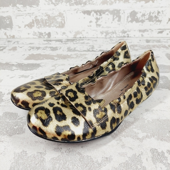 AGL Leopard Print Leather Round Toe Softness Comfort Loafers i1026 - Picture 2 of 10